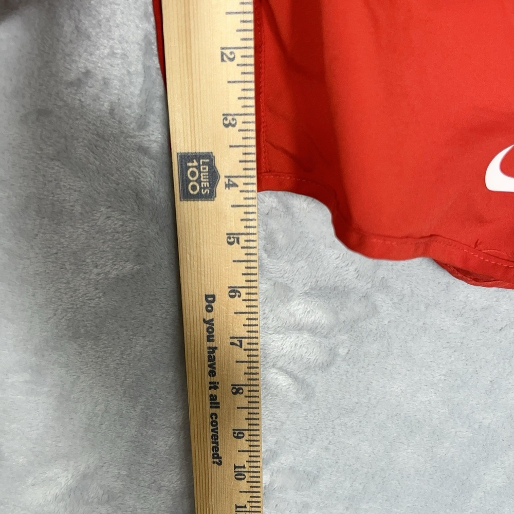 Nike Dri Fit Womens Lined Running Shorts M Red Drawstring 4" Lacrosse Zip Pocket - Picture 6 of 14